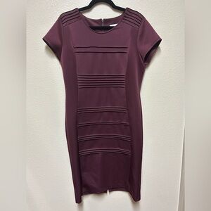New York & Company Burgundy Pleated Dress